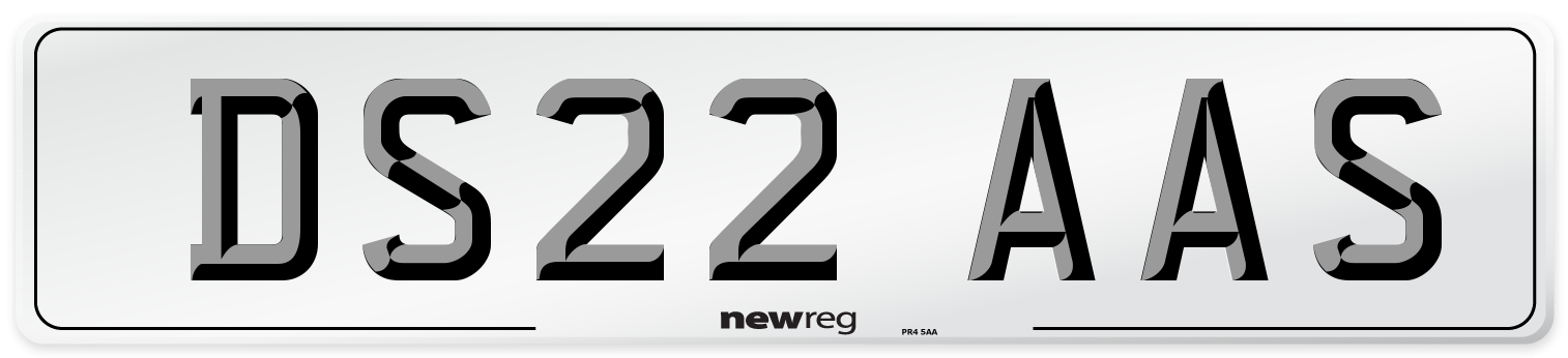 DS22 AAS Number Plate from New Reg